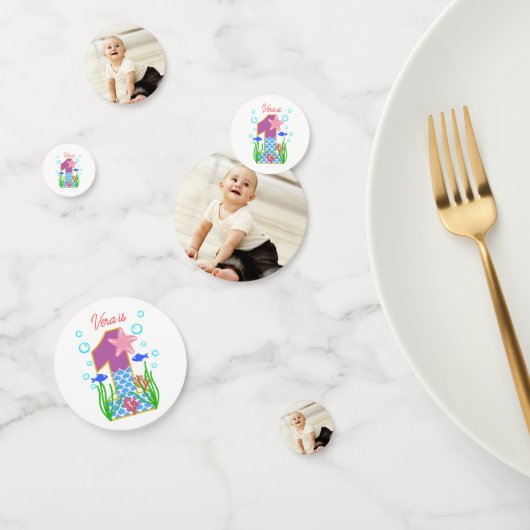 マーメイドテーマ3 – フォトファースト誕生日装飾 コンフェッティ (グループ)