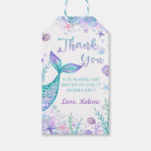 マーメイドテールありがとう誕生日パーティーのお願い ギフトタグ (正面)