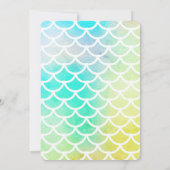 マーメイドテールかわいい水色1st誕生日 招待状 (裏面)