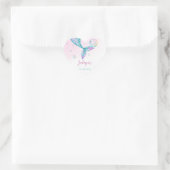 マーメイドテールとバブル誕生日 ハートシール (バッグ)