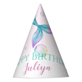 マーメイドテールとバブル誕生日 パーティーハット