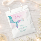 マーメイドテールとバブル誕生日 フェイバーバッグ (クリップ留めされた状態)
