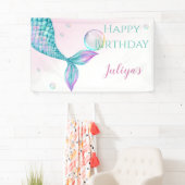 マーメイドテールとバブル誕生日 横断幕 (インサイチュ)