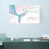 マーメイドテールとバブル誕生日 横断幕 (トレードショー)