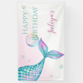 マーメイドテールとバブル誕生日 横断幕 (縦)