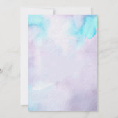 マーメイドテールの写真の海の下の誕生日 招待状 (裏面)