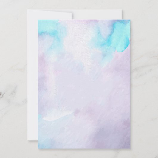 マーメイドテールの写真の海の下の誕生日 招待状 (裏面)