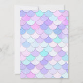 マーメイドテールの写真の海の下の誕生日 招待状 (裏面)