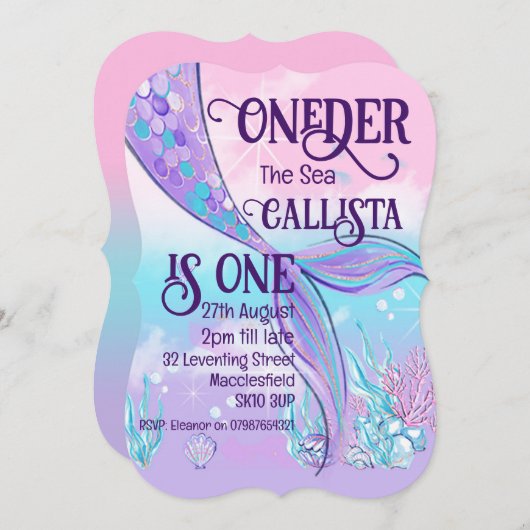 マーメイドテールの招待状 招待状 (正面/裏面)