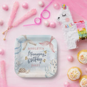 マーメイドテールの水の色メルマージング誕生日パーティー ペーパープレート (パーティー)