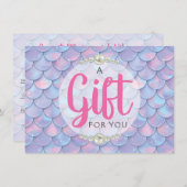 マーメイドテールはかりで測ブティックギフト証明書カード 招待状 (正面/裏面)