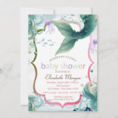 マーメイドテールはかりで測ベビーシャワー招待状 招待状 (正面)