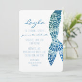 マーメイドテールアンダーザシーガール誕生日招待 招待状 (スタンド正面)