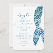 マーメイドテールアンダーザシーガール誕生日招待 招待状 (正面)