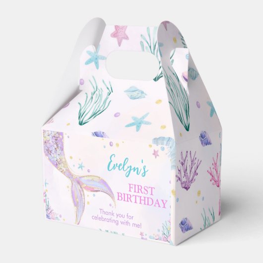 マーメイドテールアンダーザシーガール誕生日 フェイバーボックス (裏面サイド)