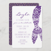 マーメイドテールアンダーザシーガール誕生日 招待状 (正面/裏面)