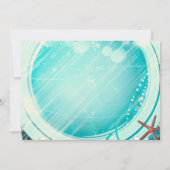 マーメイドテールアンダーザシースウィート16ティール(緑がかった色)誕生日 招待状 (裏面)