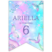 マーメイドテールアンダーザシーハッピーバースデー バンティングフラッグ (第1の旗)