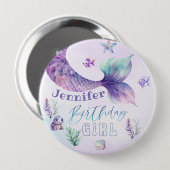 マーメイドテールアンダーザシー誕生日女 缶バッジ (正面&裏面)