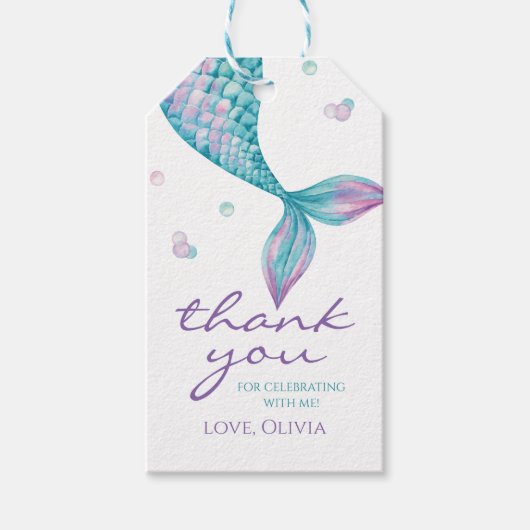 マーメイドテールアンダーザシー誕生日好意ギフトラベル ギフトタグ (正面)
