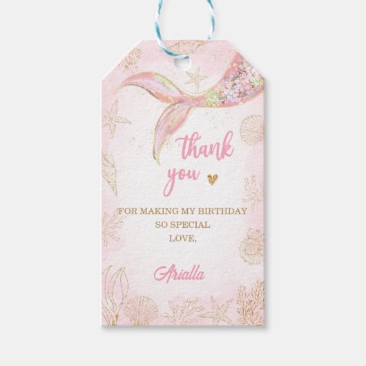 マーメイドテールアンダーザシー誕生日好意ギフトラベル ギフトタグ (正面)