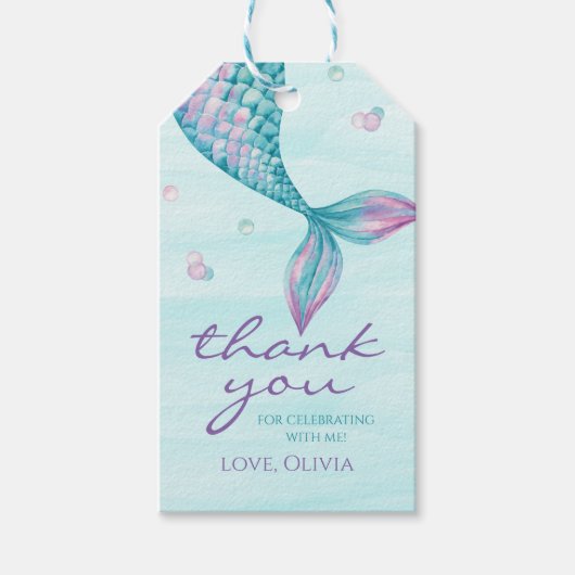 マーメイドテールアンダーザシー誕生日好意ギフトラベル ギフトタグ (正面)