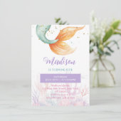 マーメイドテールアンダーザシー誕生日招待状 招待状 (スタンド正面)