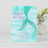 マーメイドテールアンダーザシー誕生日招待状 招待状 (スタンド正面)