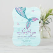 マーメイドテールアンダーザシー誕生日招待状 招待状 (スタンド正面)