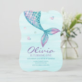 マーメイドテールアンダーザシー誕生日招待状 招待状 (スタンド正面)