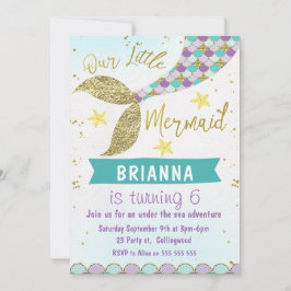 マーメイドテールアンダーザシー誕生日招待状 招待状