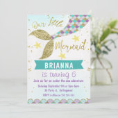 マーメイドテールアンダーザシー誕生日招待状 招待状 (スタンド正面)