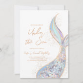 マーメイドテールアンダーザシー誕生日招待状 招待状 (正面)