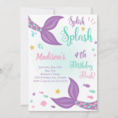 マーメイドテールアンダーザシー誕生日招待状 招待状 (正面)