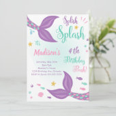 マーメイドテールアンダーザシー誕生日招待状 招待状 (スタンド正面)
