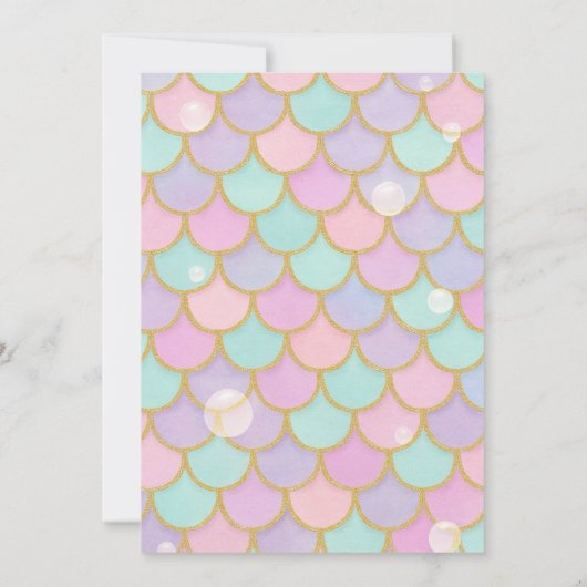 マーメイドテールアンダーザシー誕生日招待状 招待状 (裏面)