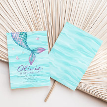 マーメイドテールアンダーザシー誕生日招待状