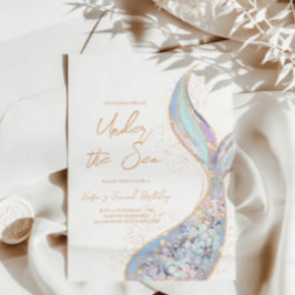 マーメイドテールアンダーザシー誕生日招待状 招待状