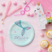 マーメイドテールアンダーザシー誕生日紙プレート ペーパープレート (パーティー)