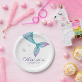 マーメイドテールアンダーザシー誕生日紙プレート ペーパープレート (パーティー)