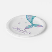 マーメイドテールアンダーザシー誕生日紙プレート ペーパープレート (アングル)