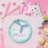 マーメイドテールアンダーザシー誕生日紙プレート ペーパープレート (パーティー)