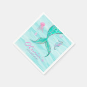 マーメイドテールアンダーザシー誕生日 スタンダードカクテルナプキン (角)