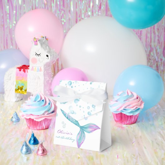 マーメイドテールアンダーザシー誕生日 フェイバーボックス (パーティー)