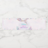 マーメイドテールアンダーザシー誕生日 ペットボトルラベル (シングルラベル)