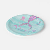 マーメイドテールアンダーザシー誕生日 ペーパープレート (アングル)