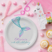 マーメイドテールアンダーザシー誕生日 ペーパープレート (パーティー)