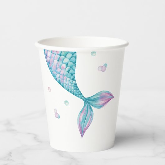 マーメイドテールアンダーザシー誕生日 紙コップ (正面)