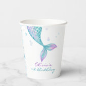 マーメイドテールアンダーザシー誕生日 紙コップ (裏面)