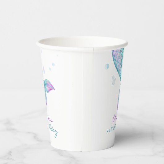 マーメイドテールアンダーザシー誕生日 紙コップ (右)